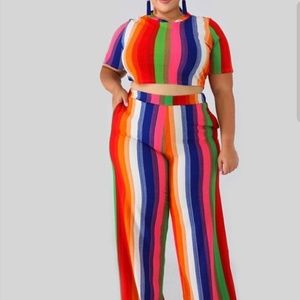 Plus size Multi bossy pant set